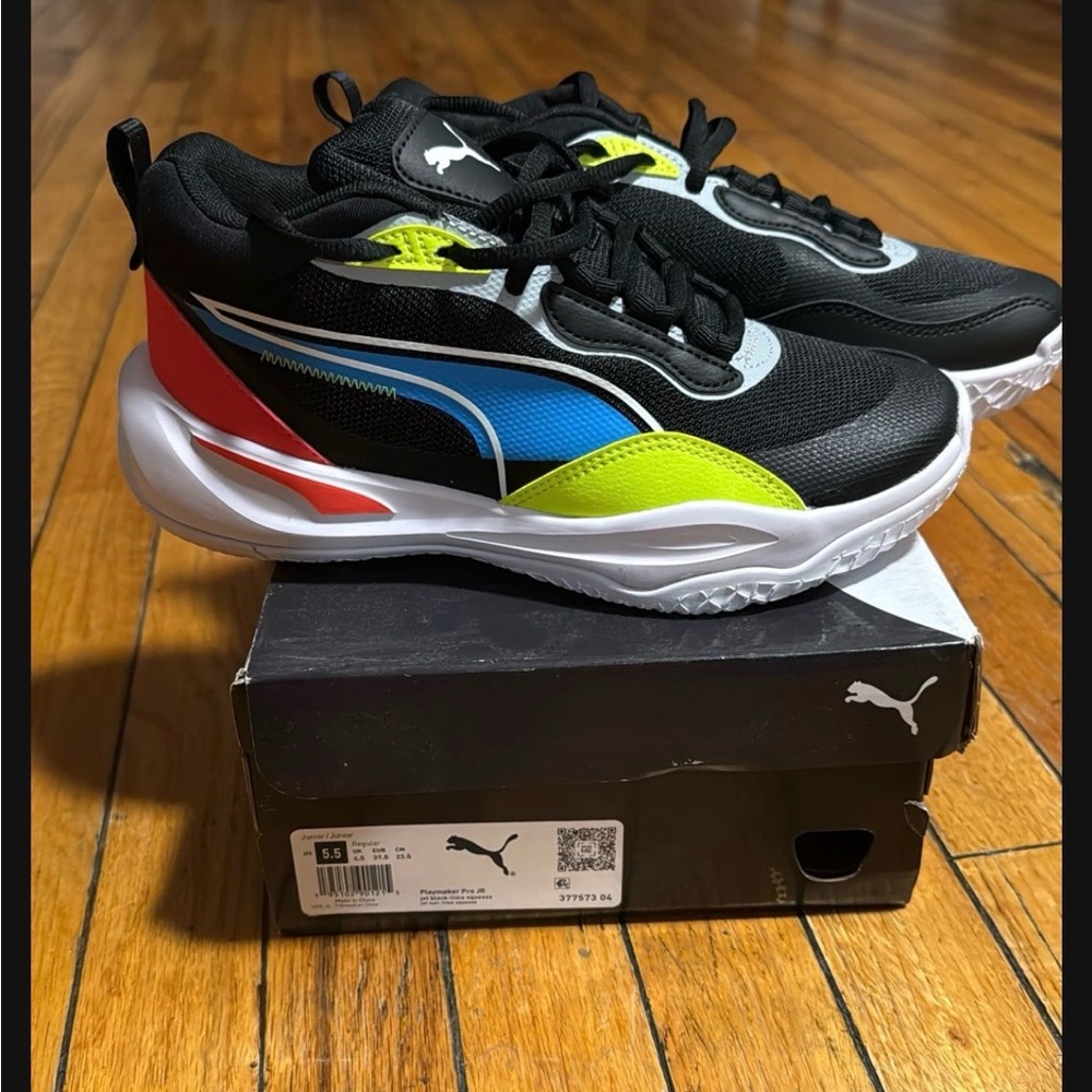 Puma Kids' Black and Vibrant Sneakers